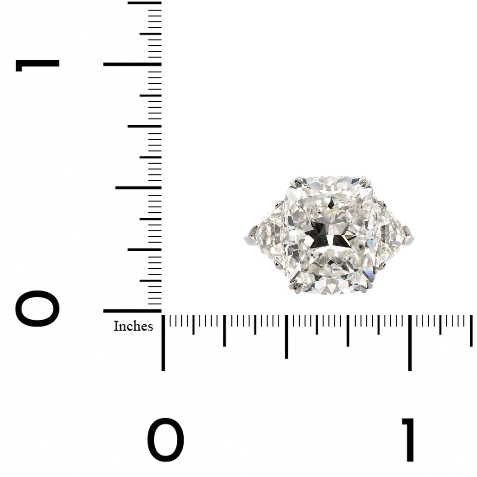 Platinum 3 Stone Cushion Cut Diamond Engagement Ring