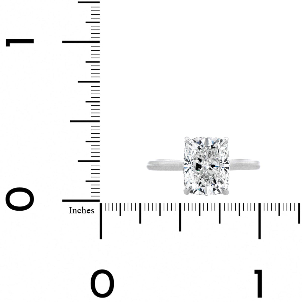 Platinum Cushion Cut Diamond with Hidden Halo Engagement Ring