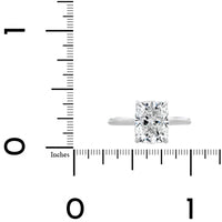 Platinum Cushion Cut Diamond with Hidden Halo Engagement Ring