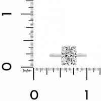 Platinum Elongated Cushion Cut Diamond with Hidden Halo Engagement Ring