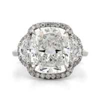 Platinum Cushion Cut Diamond Engagement Ring