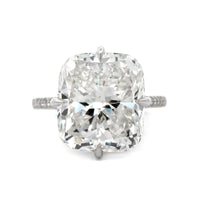 Platinum Cushion Cut Diamond Engagement Ring