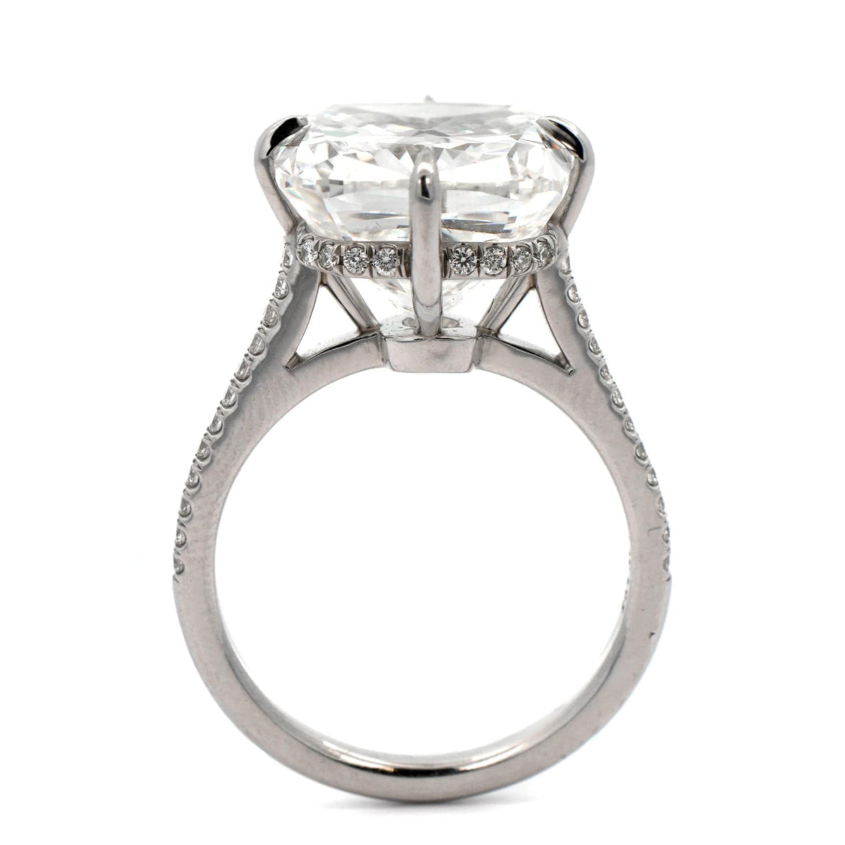 Platinum Cushion Cut Diamond Engagement Ring