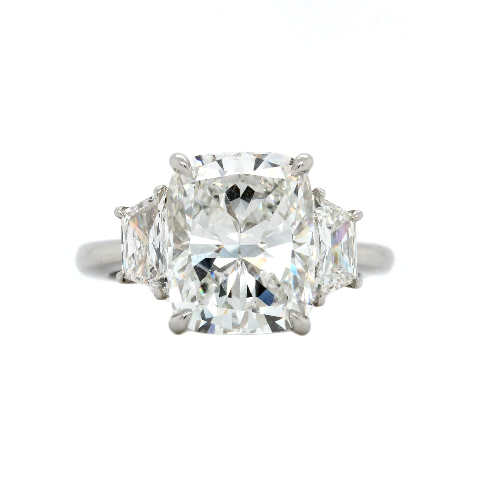 Platinum Cushion Cut Diamond Engagement Ring