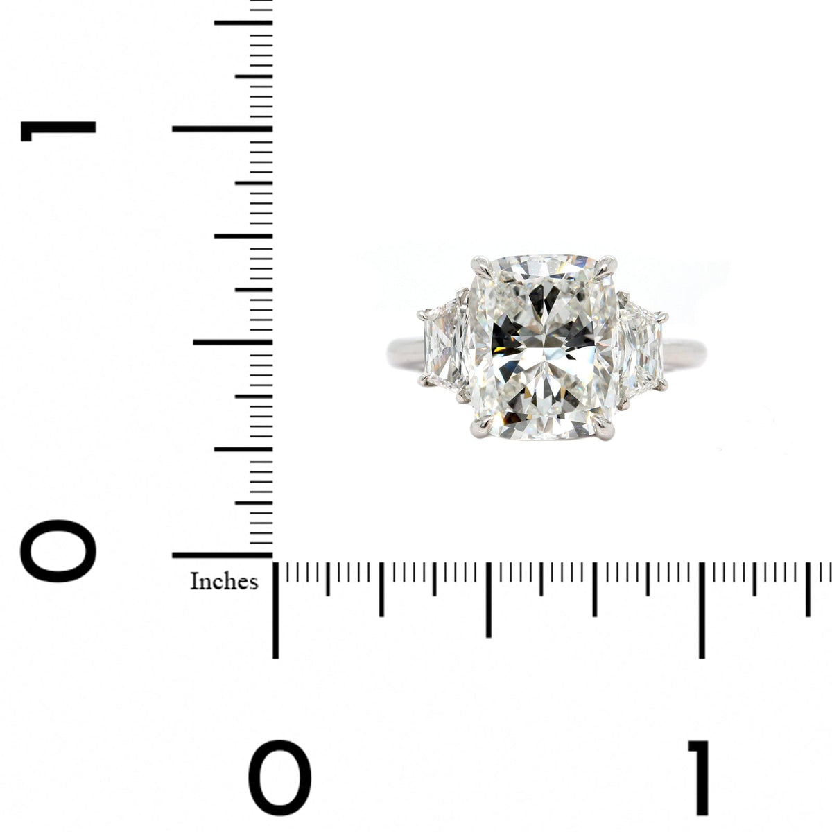 Platinum Cushion Cut Diamond Engagement Ring