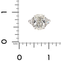 Platinum Cushion Diamond with Half Moon and Shield Sides Engagement Ring