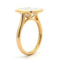 18K Yellow Gold Cushion Shaped Diamond Ring