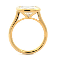 18K Yellow Gold Cushion Shaped Diamond Ring
