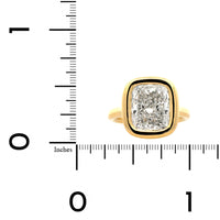 18K Yellow Gold Cushion Shaped Diamond Ring