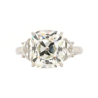 Platinum Cushion and Cadillac Cut Diamond Ring