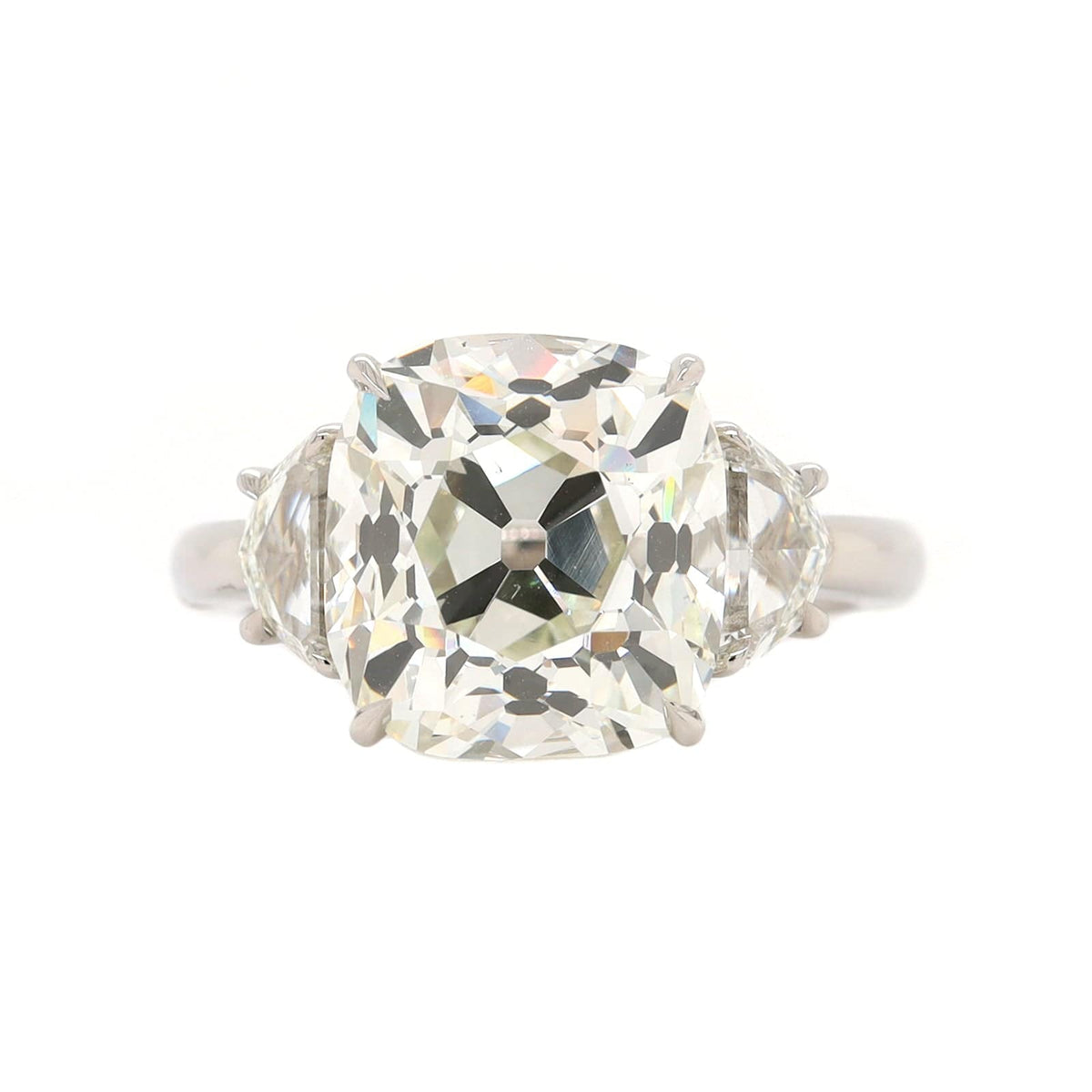 Platinum Cushion and Cadillac Cut Diamond Ring