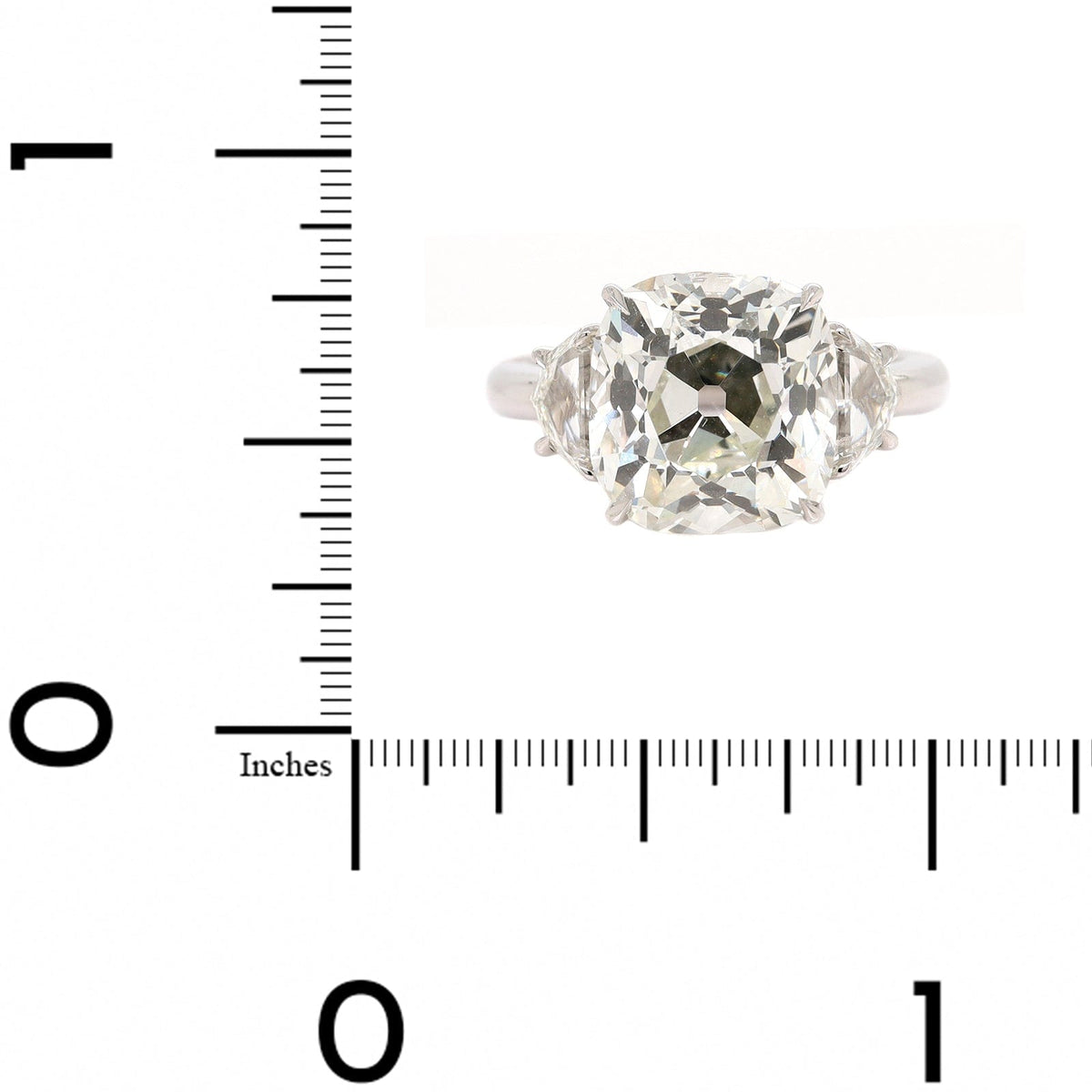 Platinum Cushion and Cadillac Cut Diamond Ring