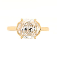 18K Yellow Gold Cushion and Cadillac Cut Diamond Engagement Ring