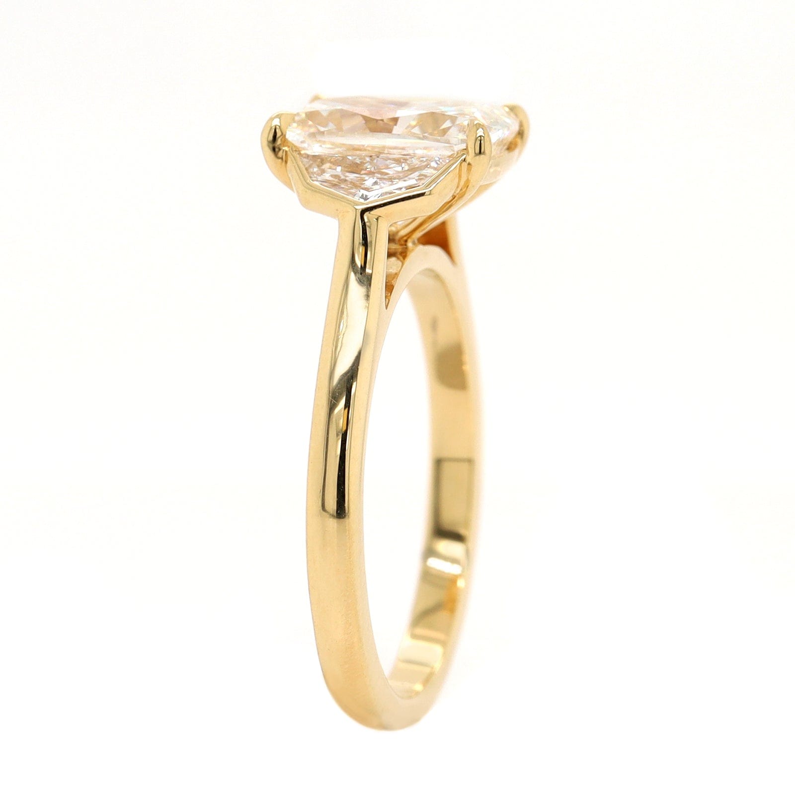 18K Yellow Gold Cushion and Cadillac Cut Diamond Engagement Ring