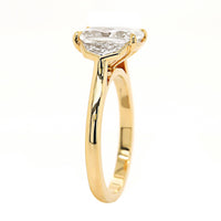 18K Yellow Gold Elongated Cushion and Cadillac Cut Diamond Engagement Ring