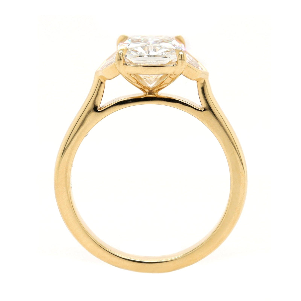 18K Yellow Gold Cushion and Cadillac Cut Diamond Engagement Ring
