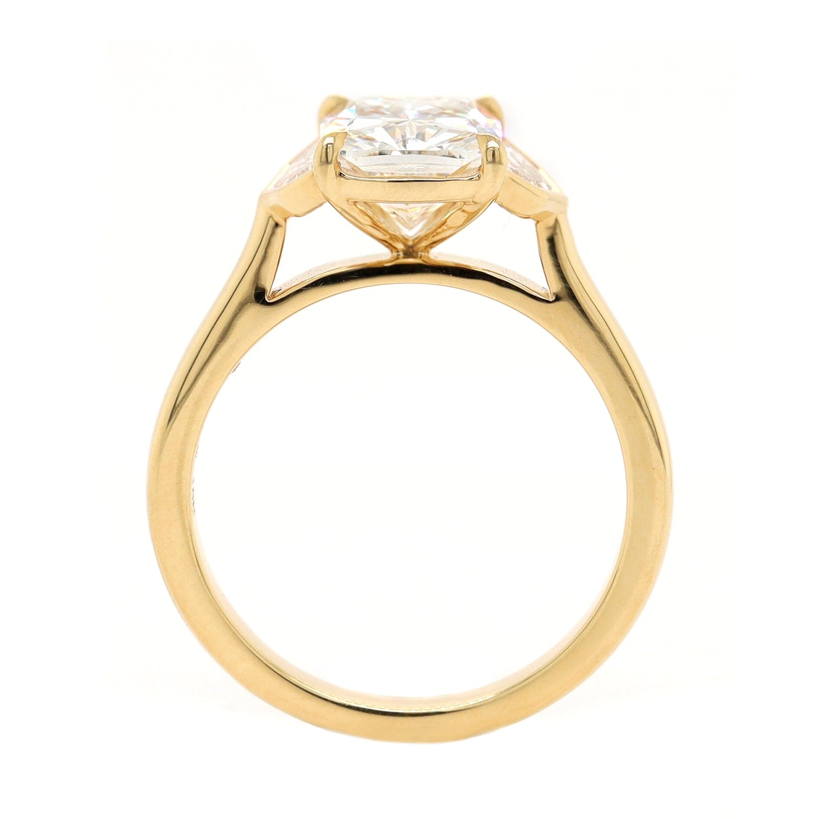 18K Yellow Gold Cushion and Cadillac Cut Diamond Engagement Ring