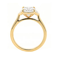 18K Yellow Gold Elongated Cushion and Cadillac Cut Diamond Engagement Ring