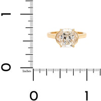 18K Yellow Gold Cushion and Cadillac Cut Diamond Engagement Ring