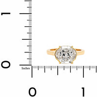 18K Yellow Gold Elongated Cushion and Cadillac Cut Diamond Engagement Ring