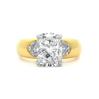 18K Yellow Gold Cushion Cut Diamond Engagement Ring