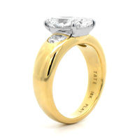 18K Yellow Gold Cushion Cut Diamond Engagement Ring