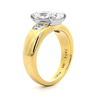 18K Yellow Gold Elongated Cushion Cut Diamond Engagement Ring