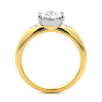 18K Yellow Gold Cushion Cut Diamond Engagement Ring