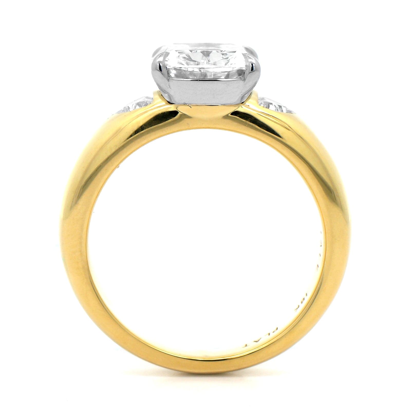 18K Yellow Gold Cushion Cut Diamond Engagement Ring