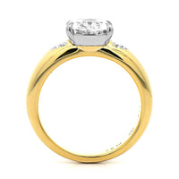 18K Yellow Gold Elongated Cushion Cut Diamond Engagement Ring