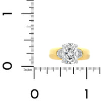18K Yellow Gold Cushion Cut Diamond Engagement Ring