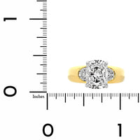 18K Yellow Gold Elongated Cushion Cut Diamond Engagement Ring