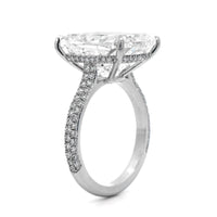 Platinum Elongated Cushion Cut and Hidden Diamond Halo Engagement Ring