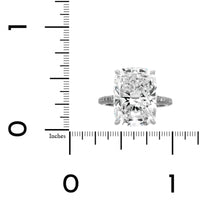 Platinum Elongated Cushion Cut and Hidden Diamond Halo Engagement Ring