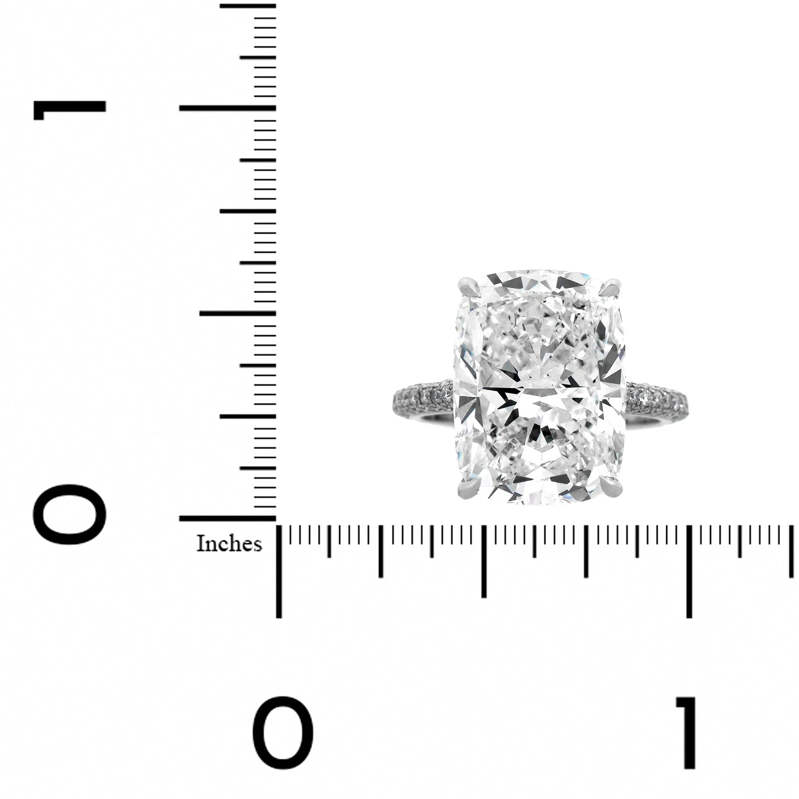 Platinum Elongated Cushion Cut and Hidden Diamond Halo Engagement Ring