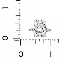 Platinum Elongated Cushion Cut and Hidden Diamond Halo Engagement Ring