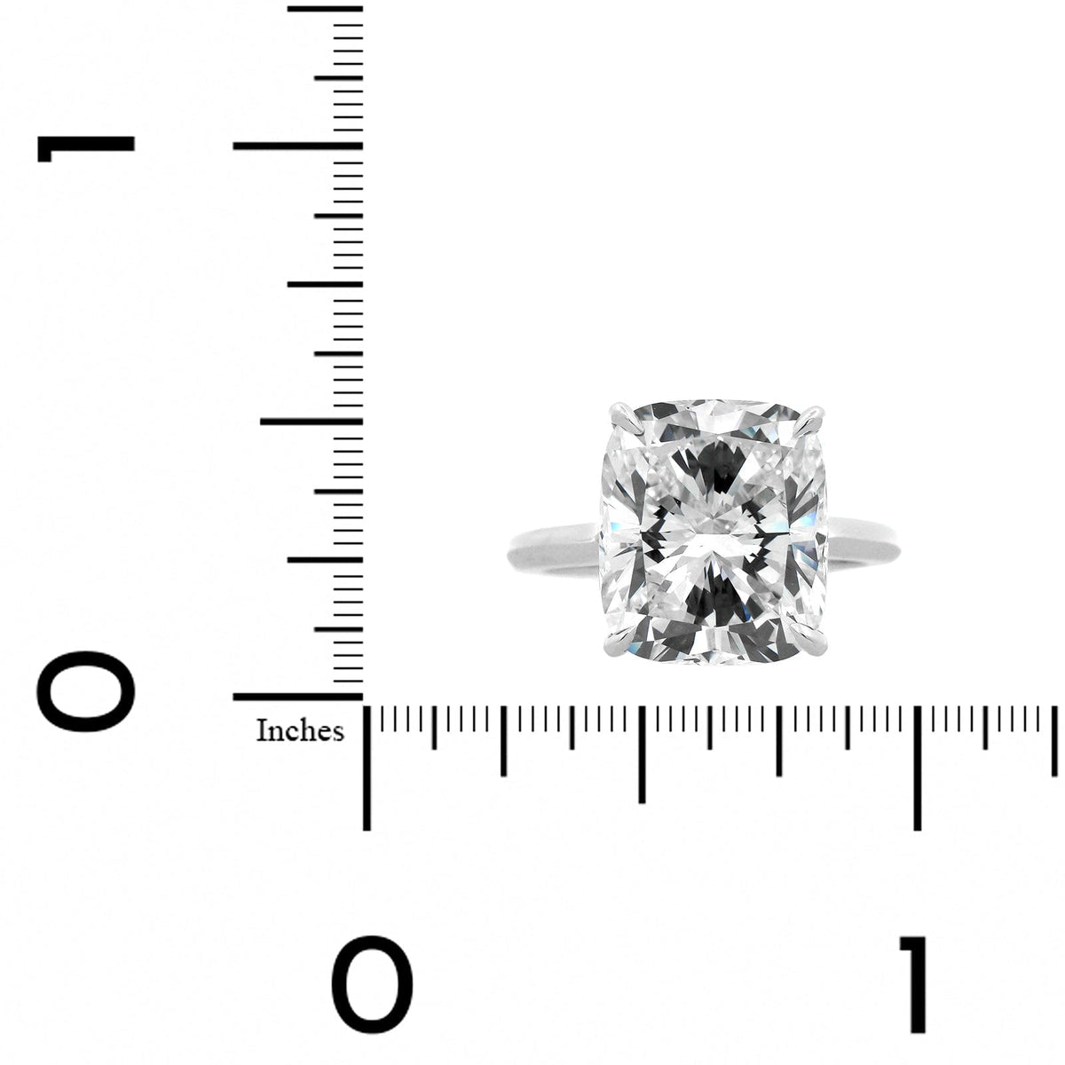 Platinum Elongated Cushion Cut and Hidden Diamond Halo Solitaire Engagement Ring