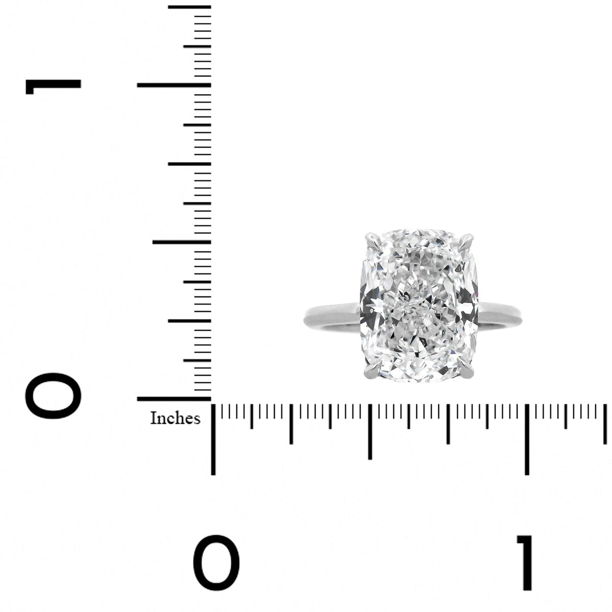 Platinum Elongated Cushion Cut and Hidden Diamond Halo Solitaire Engagement Ring
