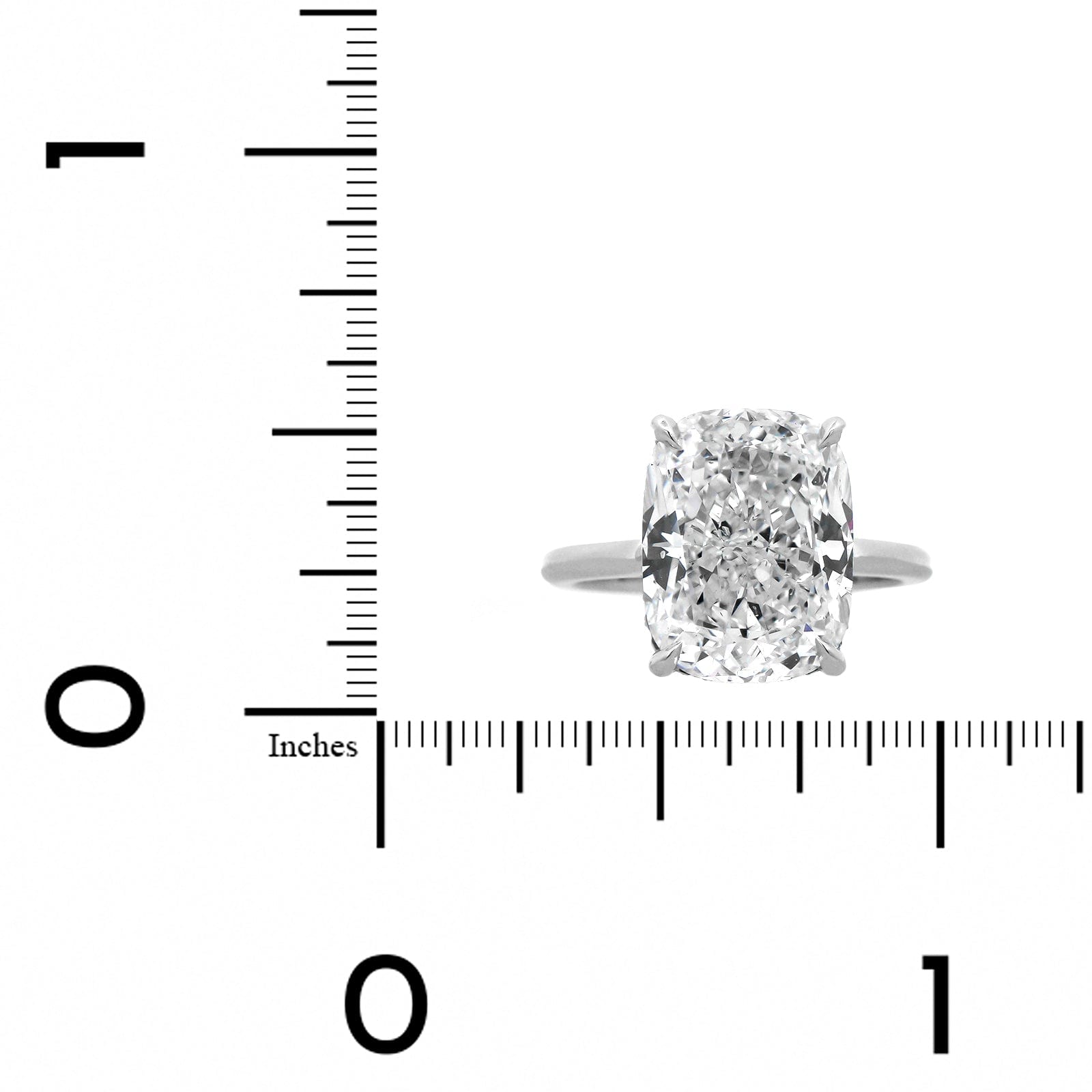 Platinum Elongated Cushion Cut and Hidden Diamond Halo Solitaire Engagement Ring
