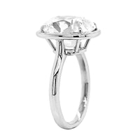Platinum Bezel Set Cushion Cut Diamond Engagement Ring
