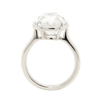 Platinum Bezel Set Cushion Cut Diamond Engagement Ring