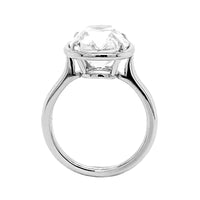 Platinum Bezel Set Cushion Cut Diamond Engagement Ring