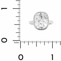 Platinum Bezel Set Cushion Cut Diamond Engagement Ring