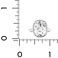 Platinum Bezel Set Cushion Cut Diamond Engagement Ring