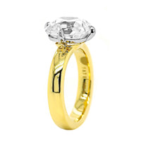 18K Yellow Gold and Platinum Cushion Diamond Ring