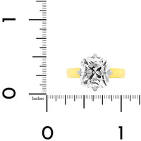 18K Yellow Gold and Platinum Cushion Diamond Ring