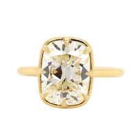 18K Yellow Gold Cushion Cut Diamond Engagement Ring