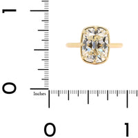 18K Yellow Gold Cushion Cut Diamond Engagement Ring