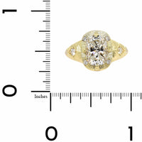18K Yellow Gold Elongated Cushion Cut Diamond Ring