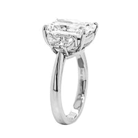 Platinum 3 Stone Cushion Cut Diamond Engagement Ring
